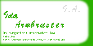 ida armbruster business card